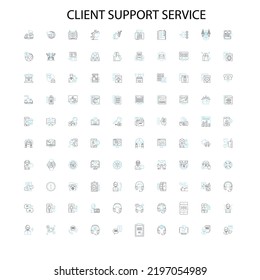 client support service icons, signs, outline symbols, concept linear illustration line collection