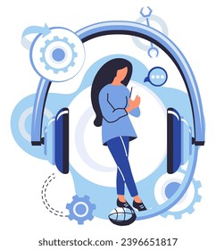 Client support vector illustration. The helpline is lifeline, connecting clients to professional support in their technology journey Communication is key in client support, ensuring smooth exchange