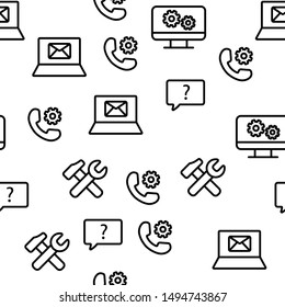 Client Support Vector Seamless Pattern Thin Line Illustration