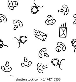 Client Support Vector Seamless Pattern Thin Line Illustration