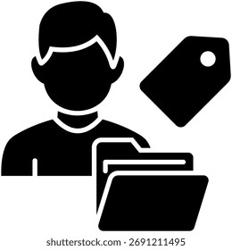 Client Tagging Simple and clear vector icon illustrating an essential idea or function