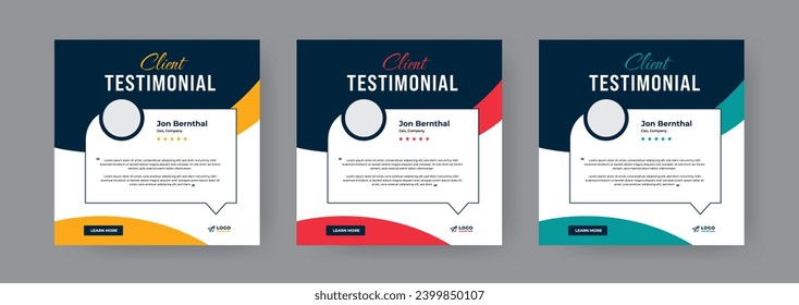 testimonio del cliente, banner testimonial del cliente, presupuesto, plantilla de banner de revisión del cliente editable.