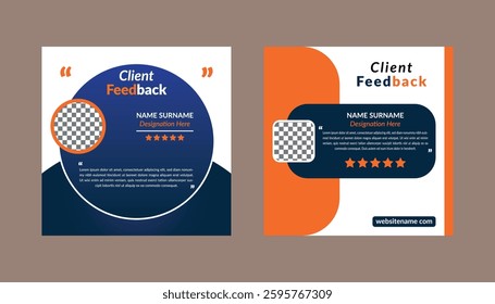 Client Testimonial Design in Bundle. Innovative Template Display for Promotional Campaign.