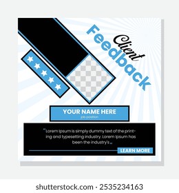 Cliente De Diseño De Testimonios De Clientes O Revisión De Comentarios De Servicio Al Cliente Plantilla De Diseño Post