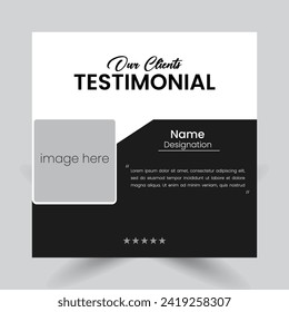 Client Testimonial Design, Minimal Template