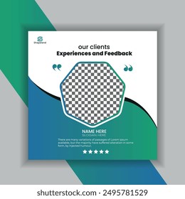 client testimonial design template and modern