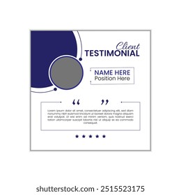 Client testimonial or feedback social media design