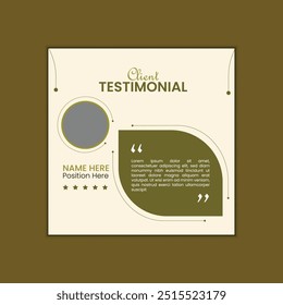 Client testimonial or feedback social media design