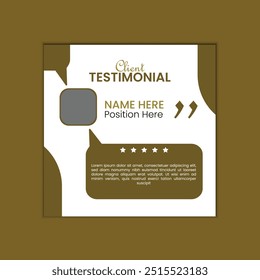 Client testimonial or feedback social media design