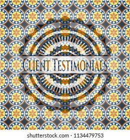 Client Testimonials arabesque style badge. arabic decoration.