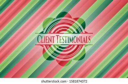 Client Testimonials christmas badge background. Vector Illustration. Detailed.