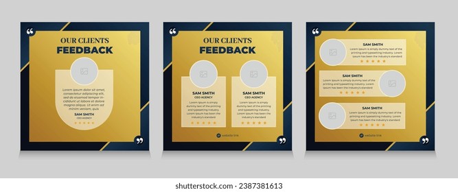 Client testimonials or customer feedback social media and instagram post template 