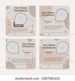 Client testimonials or customer feedback social media and instagram post template 