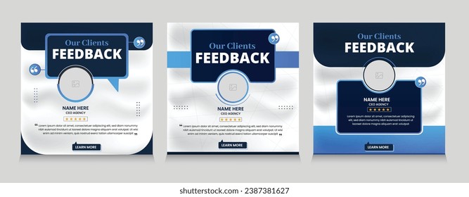 Client testimonials or customer feedback social media and instagram post template 