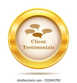 Client testimonials icon. Internet button on white background. EPS10 vector. 