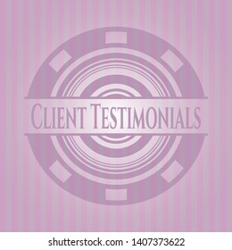 Client Testimonials pink emblem. Vintage. Vector Illustration. Detailed.