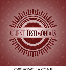Client Testimonials realistic red emblem