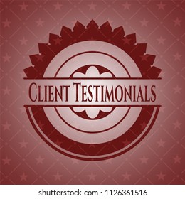 Client Testimonials red emblem. Vintage.