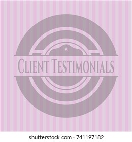 Client Testimonials retro pink emblem