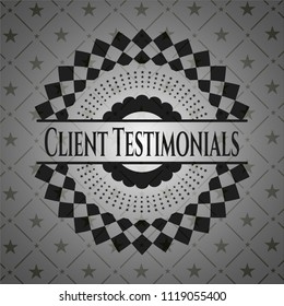 Client Testimonials retro style black emblem