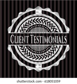 Client Testimonials silver emblem or badge