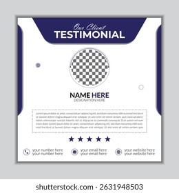 Testimonios de clientes en redes sociales post diseño vectorial Plantilla	
