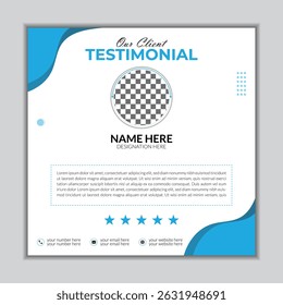 Testemunhos do cliente social media post design vactor template	
