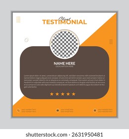 Testemunhos do cliente social media post design vactor template	
