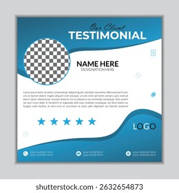 Client testimonials social media post design vactor template.