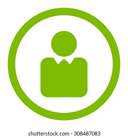 Client vector icon. This flat rounded symbol uses eco green color and isolated on a white background.