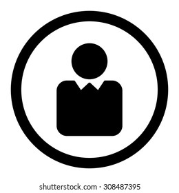 Client vector icon. This flat rounded symbol uses black color and isolated on a white background.