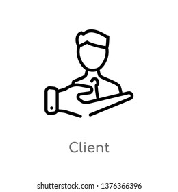 client vector line icon. Simple element illustration. client outline icon from technology concept. Can be used for web and mobile