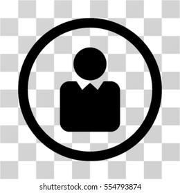 Client vector rounded icon. Image style is a flat icon symbol inside a circle, black color, transparent background.