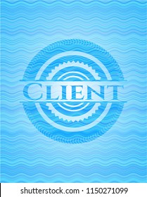 Client water wave representation emblem background.