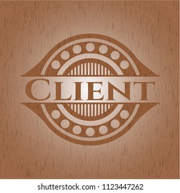 Client wood emblem. Vintage.