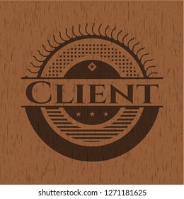 Client wooden emblem. Retro
