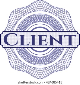 Client written inside rosette