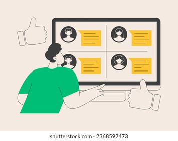 Clients abstract concept vector illustration. Our clients landing page, corporate website, business page, project main customers, menu bar, navigation design, UI, web element abstract metaphor.