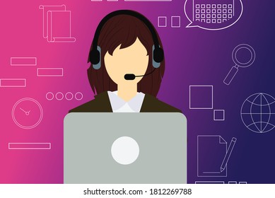 Concepto de asistencia a clientes. Diseño creativo de ideas para plantillas, folletos o presentaciones