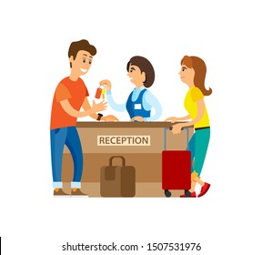 Clients Customers On Hotel Reception Traveling Stock Vector Royalty Free 1507531976