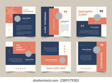 Clients feedback or testimonial social media post, Customer Review banner, Testimonial banner