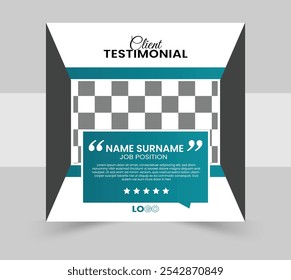 Clients feedback testimonial social media post web banner template.