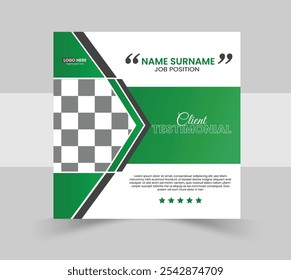 Clients feedback testimonial social media post web banner template