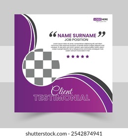 Clients feedback testimonial social media post web banner template