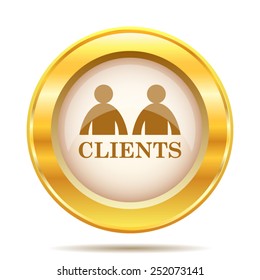 Clients icon. Internet button on white background. EPS10 vector. 
