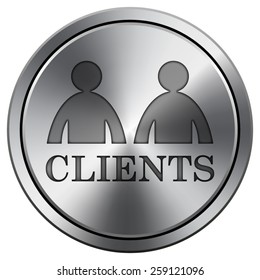 Clients icon. Internet button on white background. EPS10 Vector. 