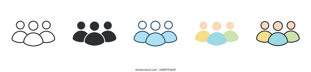 Conjunto de iconos de clientes Colección de estilos múltiples