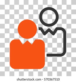 Clients icon. Vector illustration style is flat iconic bicolor symbol, orange and gray colors, transparent background. Designed for web and software interfaces.