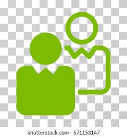 Clients icon. Vector illustration style is flat iconic symbol, eco green color, transparent background. Designed for web and software interfaces.