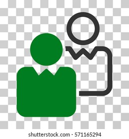 Clients icon. Vector illustration style is flat iconic bicolor symbol, green and gray colors, transparent background. Designed for web and software interfaces.